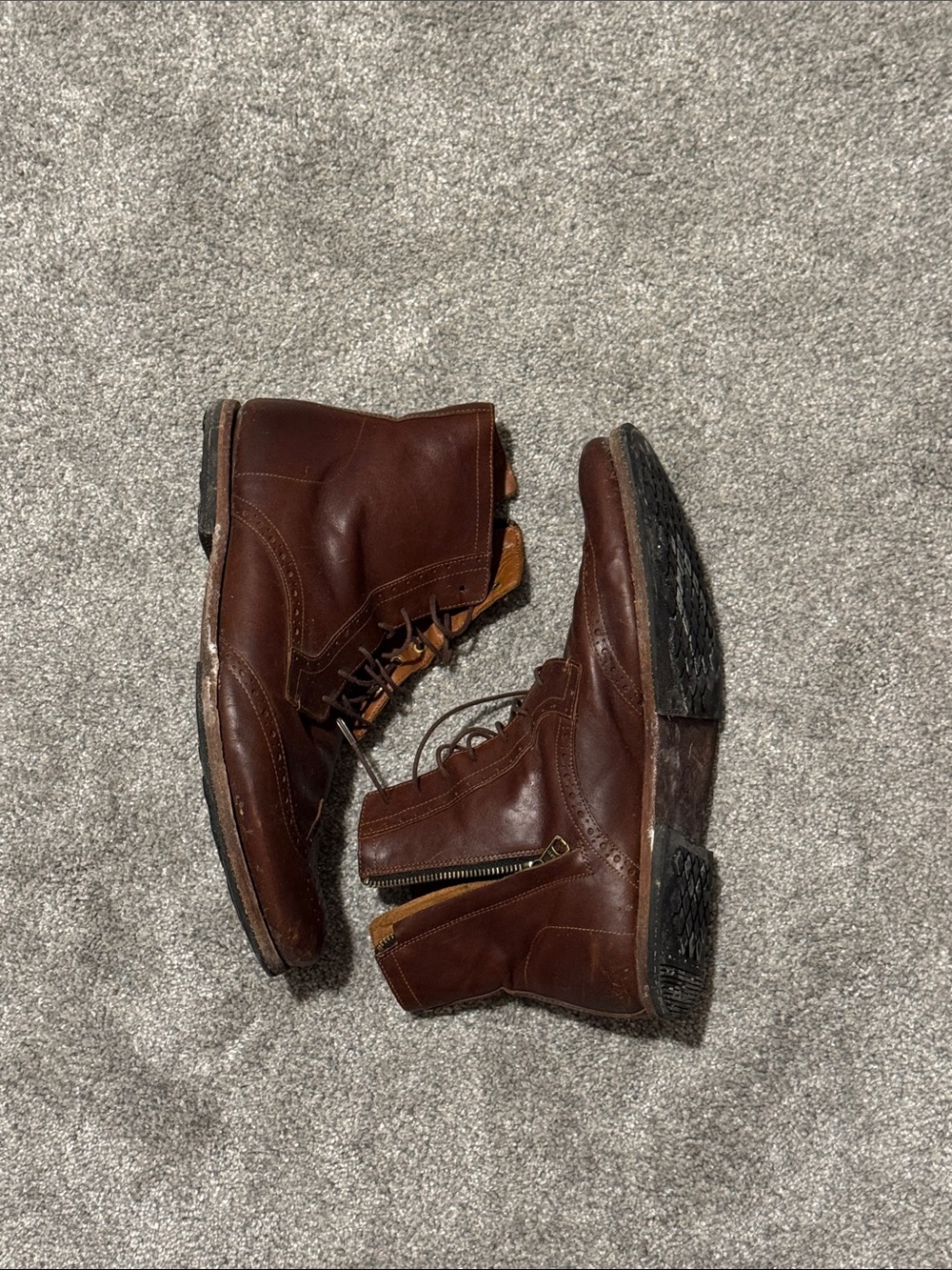 Timberland Brown Leather Chukka Lace-Up Boots with Side Zip - Picture 2 of 5